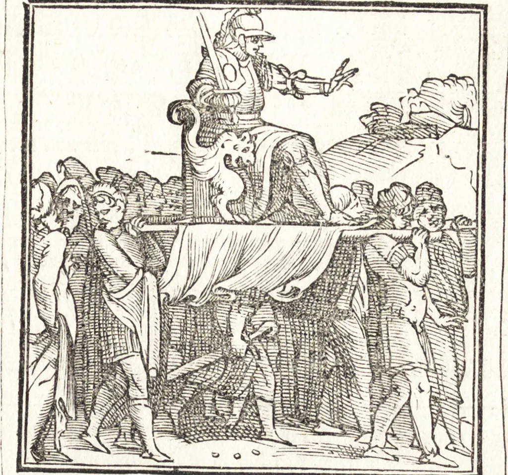 An illustration from Le ingeniose sorti, composte per Francesco Marcolini da Forli : intitulate Giardino di pensieri, 1550, leaf 80
