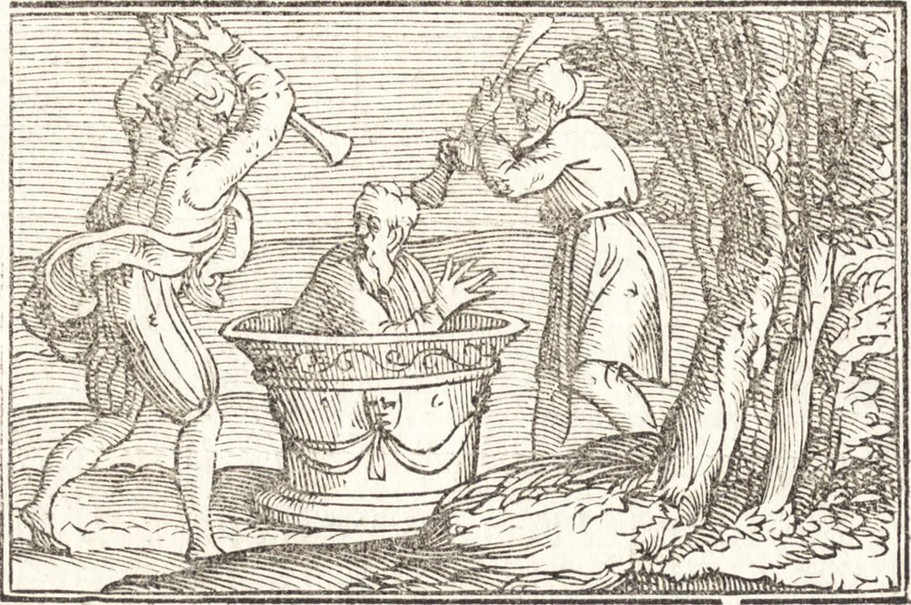 An illustration from Le ingeniose sorti, composte per Francesco Marcolini da Forli : intitulate Giardino di pensieri, 1550, leaf 81