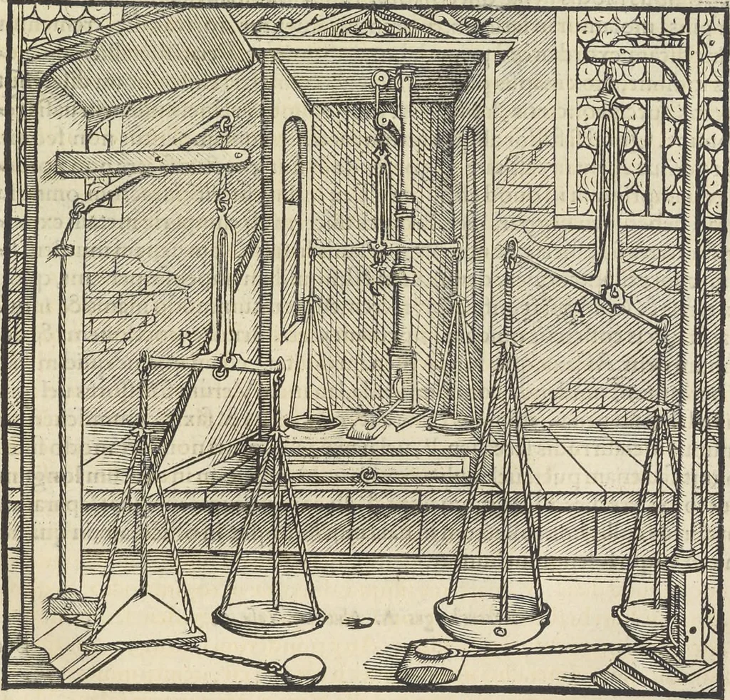 An illustration from Georgii Agricolae De re metallica : libri XII. Quibus officia, instrumenta, machinae, ac omnia deni[que] ad metallicam spectantia, non modo luculentissimè describuntur, sed & per effigies, suis locis infertas, adiunctis latinis, germanicis [que] appellationibus ita ob oculos ponuntur, ut clarius tradi non possint. ; Eiusdem De animantibus subterraneis liber,, 1556, leaf 226