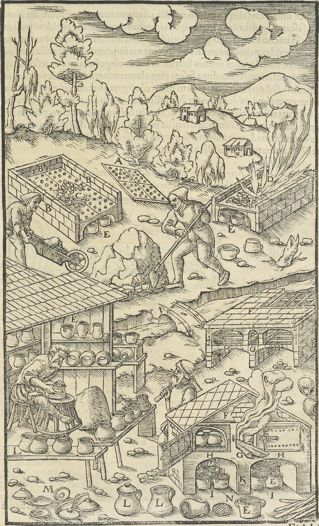 An illustration from Georgii Agricolae De re metallica : libri XII. Quibus officia, instrumenta, machinae, ac omnia deni[que] ad metallicam spectantia, non modo luculentissimè describuntur, sed & per effigies, suis locis infertas, adiunctis latinis, germanicis [que] appellationibus ita ob oculos ponuntur, ut clarius tradi non possint. ; Eiusdem De animantibus subterraneis liber,, 1556, leaf 236