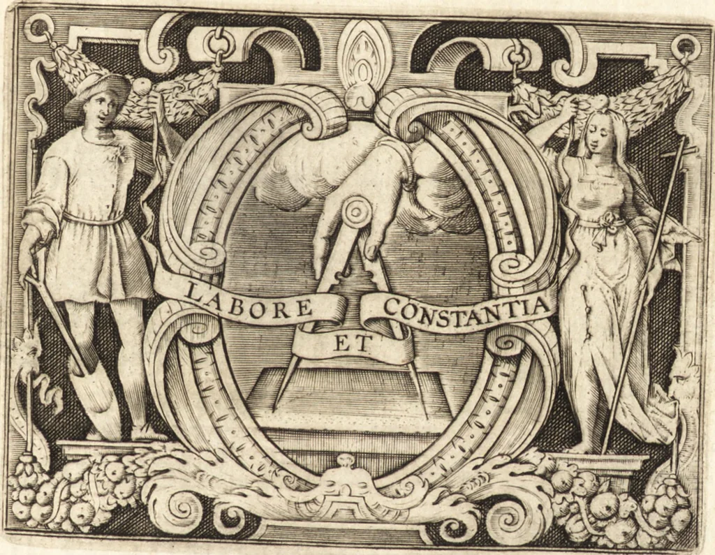 An illustration from Ivsti LipsI Epistolarvm selectarvm centvria prima [-tertia] ad Belgas, 1605, leaf 112