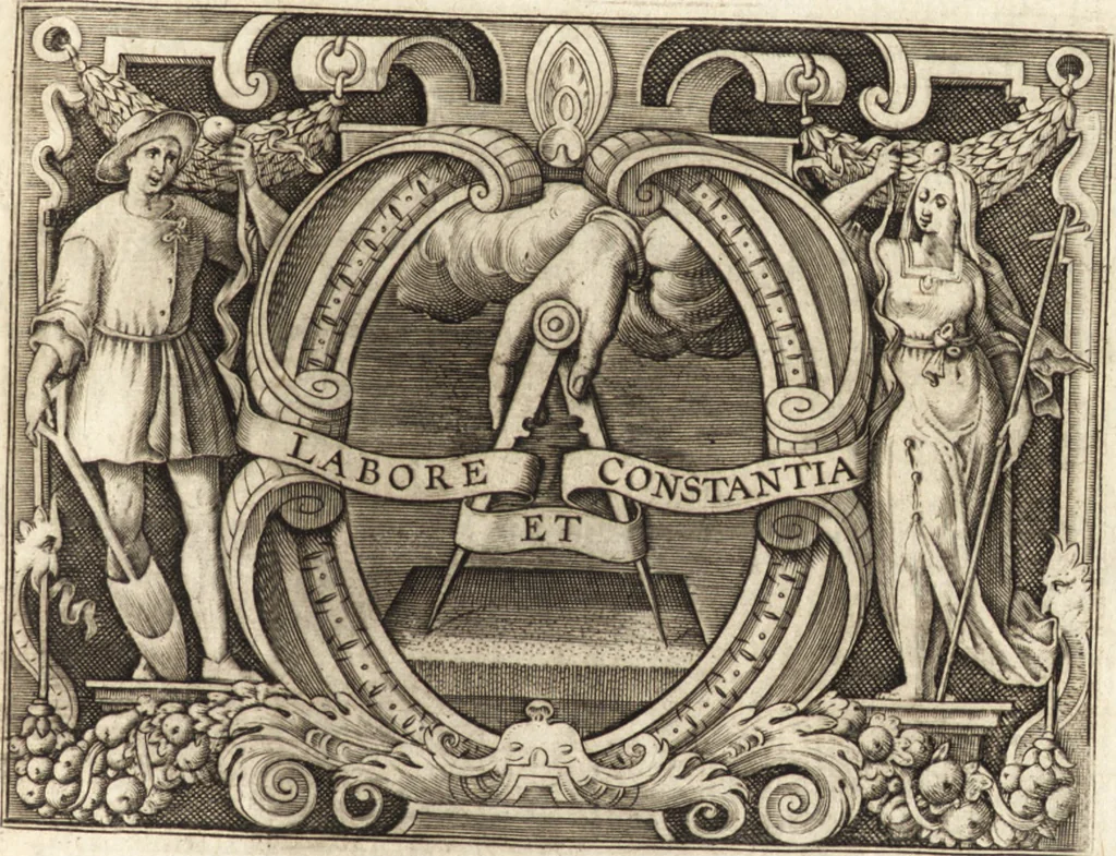 An illustration from Ivsti LipsI Epistolarvm selectarvm centvria prima [-tertia] ad Belgas, 1605, leaf 220