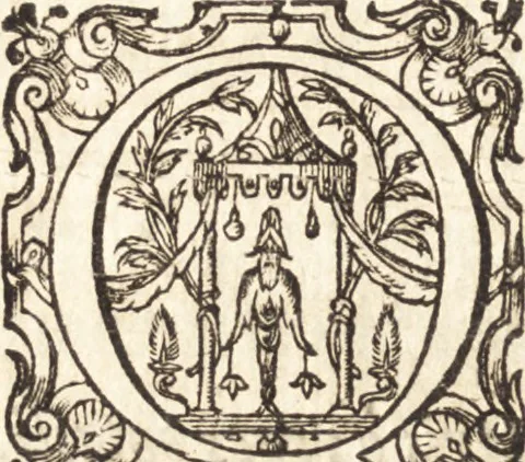 An illustration from Ivsti LipsI Politicorvm, sive, Civilis doctrinae libri sex : qui ad principatum maxime spectant : additae Notae auctiores, tum & De vna religione liber, 1610, leaf 15