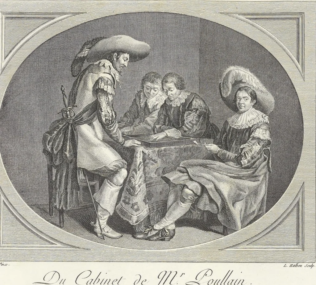 An illustration from Collection de cent-vingt estampes, gravées d'après les tableaux & dessins qui composoient le cabinet de M. Poullain, receveur général des domaines du roi, décédé en 1780 : précédé d'un abrégé historique de la vie des auteurs qui la composent, 1781, leaf 100