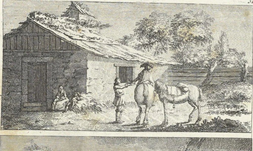 An illustration from Collection de cent-vingt estampes, gravées d'après les tableaux & dessins qui composoient le cabinet de M. Poullain, receveur général des domaines du roi, décédé en 1780 : précédé d'un abrégé historique de la vie des auteurs qui la composent, 1781, leaf 102