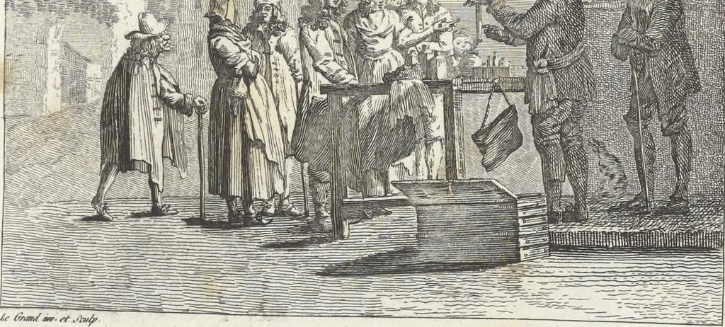 An illustration from Collection de cent-vingt estampes, gravées d'après les tableaux & dessins qui composoient le cabinet de M. Poullain, receveur général des domaines du roi, décédé en 1780 : précédé d'un abrégé historique de la vie des auteurs qui la composent, 1781, leaf 102