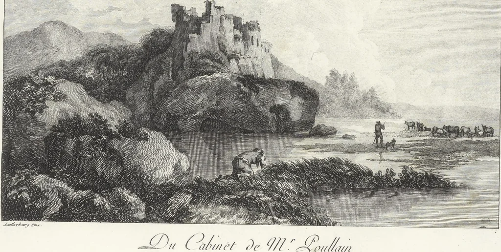 An illustration from Collection de cent-vingt estampes, gravées d'après les tableaux & dessins qui composoient le cabinet de M. Poullain, receveur général des domaines du roi, décédé en 1780 : précédé d'un abrégé historique de la vie des auteurs qui la composent, 1781, leaf 108