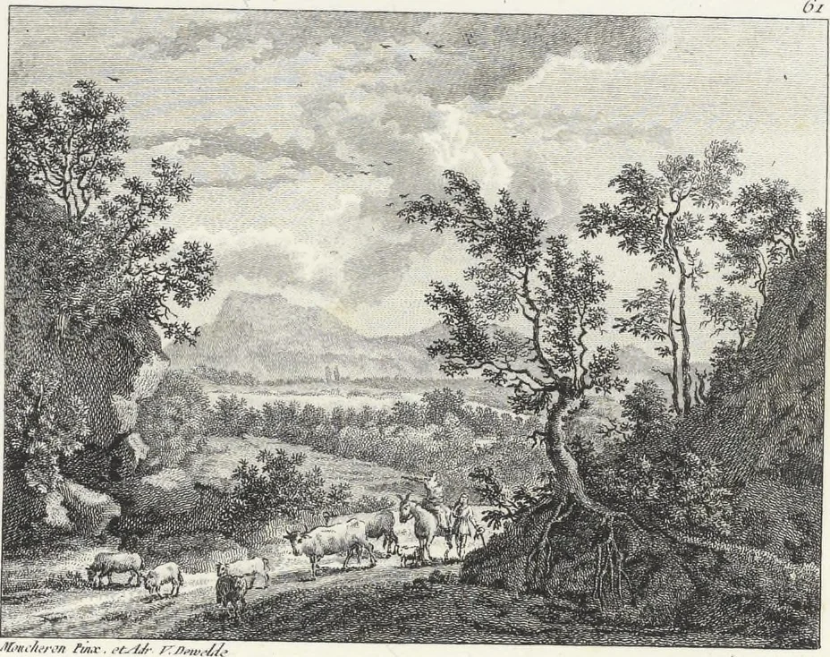 An illustration from Collection de cent-vingt estampes, gravées d'après les tableaux & dessins qui composoient le cabinet de M. Poullain, receveur général des domaines du roi, décédé en 1780 : précédé d'un abrégé historique de la vie des auteurs qui la composent, 1781, leaf 122