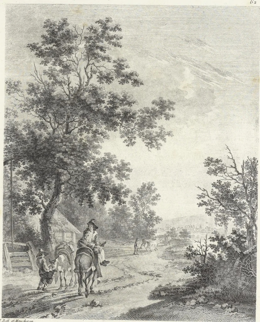 An illustration from Collection de cent-vingt estampes, gravées d'après les tableaux & dessins qui composoient le cabinet de M. Poullain, receveur général des domaines du roi, décédé en 1780 : précédé d'un abrégé historique de la vie des auteurs qui la composent, 1781, leaf 124