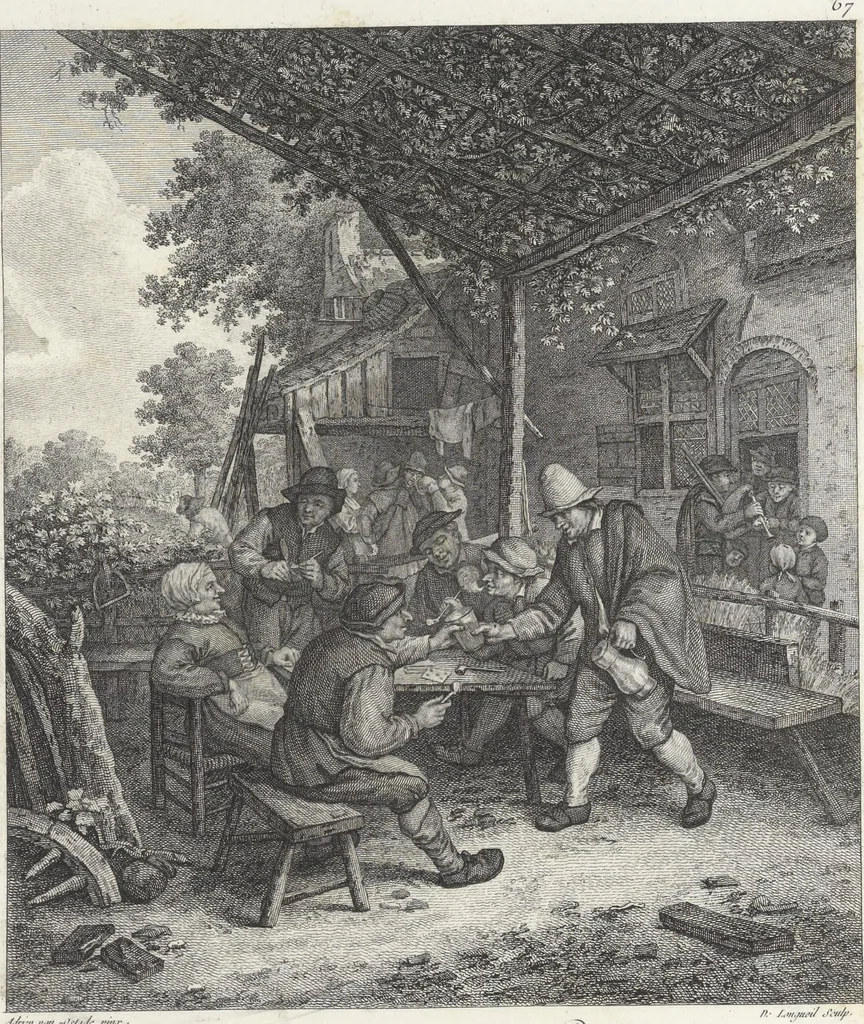 An illustration from Collection de cent-vingt estampes, gravées d'après les tableaux & dessins qui composoient le cabinet de M. Poullain, receveur général des domaines du roi, décédé en 1780 : précédé d'un abrégé historique de la vie des auteurs qui la composent, 1781, leaf 132