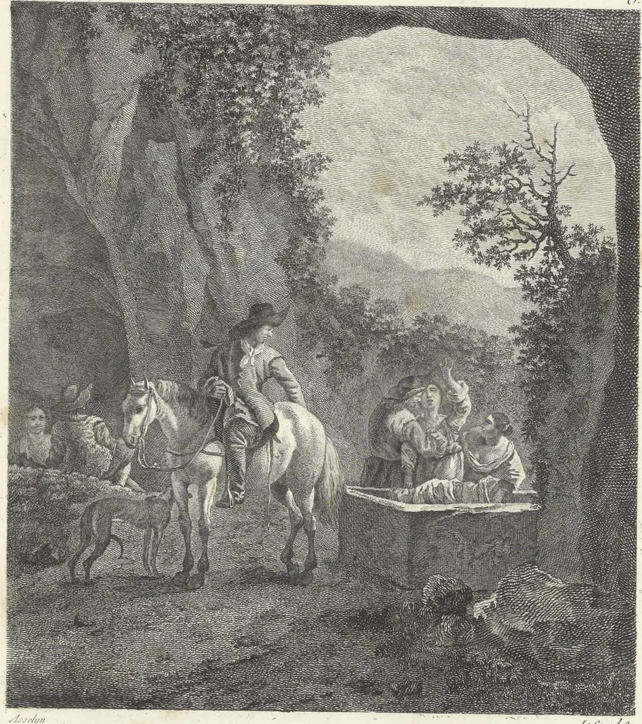 An illustration from Collection de cent-vingt estampes, gravées d'après les tableaux & dessins qui composoient le cabinet de M. Poullain, receveur général des domaines du roi, décédé en 1780 : précédé d'un abrégé historique de la vie des auteurs qui la composent, 1781, leaf 14