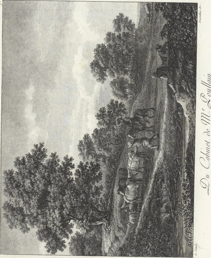 An illustration from Collection de cent-vingt estampes, gravées d'après les tableaux & dessins qui composoient le cabinet de M. Poullain, receveur général des domaines du roi, décédé en 1780 : précédé d'un abrégé historique de la vie des auteurs qui la composent, 1781, leaf 140