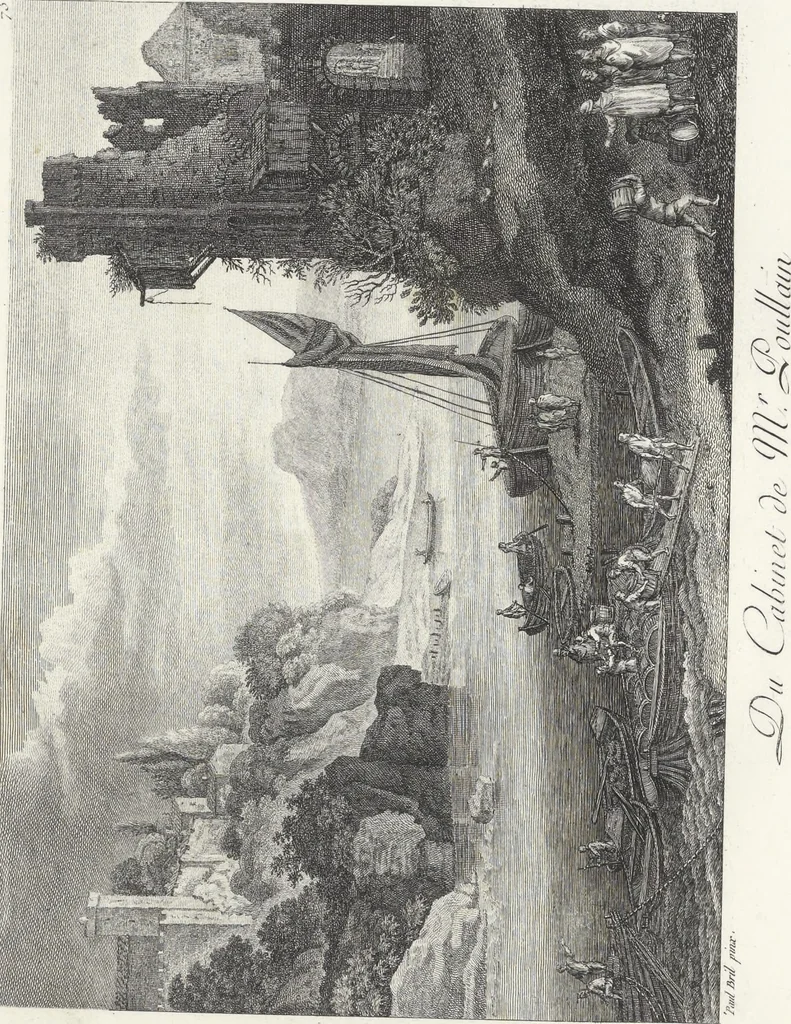An illustration from Collection de cent-vingt estampes, gravées d'après les tableaux & dessins qui composoient le cabinet de M. Poullain, receveur général des domaines du roi, décédé en 1780 : précédé d'un abrégé historique de la vie des auteurs qui la composent, 1781, leaf 144