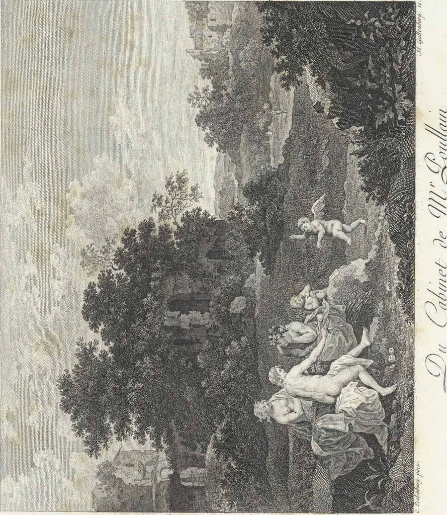 An illustration from Collection de cent-vingt estampes, gravées d'après les tableaux & dessins qui composoient le cabinet de M. Poullain, receveur général des domaines du roi, décédé en 1780 : précédé d'un abrégé historique de la vie des auteurs qui la composent, 1781, leaf 158