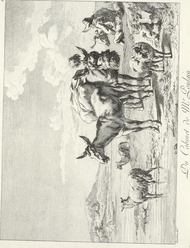 An illustration from Collection de cent-vingt estampes, gravées d'après les tableaux & dessins qui composoient le cabinet de M. Poullain, receveur général des domaines du roi, décédé en 1780 : précédé d'un abrégé historique de la vie des auteurs qui la composent, 1781, leaf 18