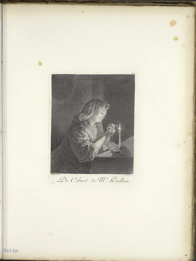 An illustration from Collection de cent-vingt estampes, gravées d'après les tableaux & dessins qui composoient le cabinet de M. Poullain, receveur général des domaines du roi, décédé en 1780 : précédé d'un abrégé historique de la vie des auteurs qui la composent, 1781, leaf 184