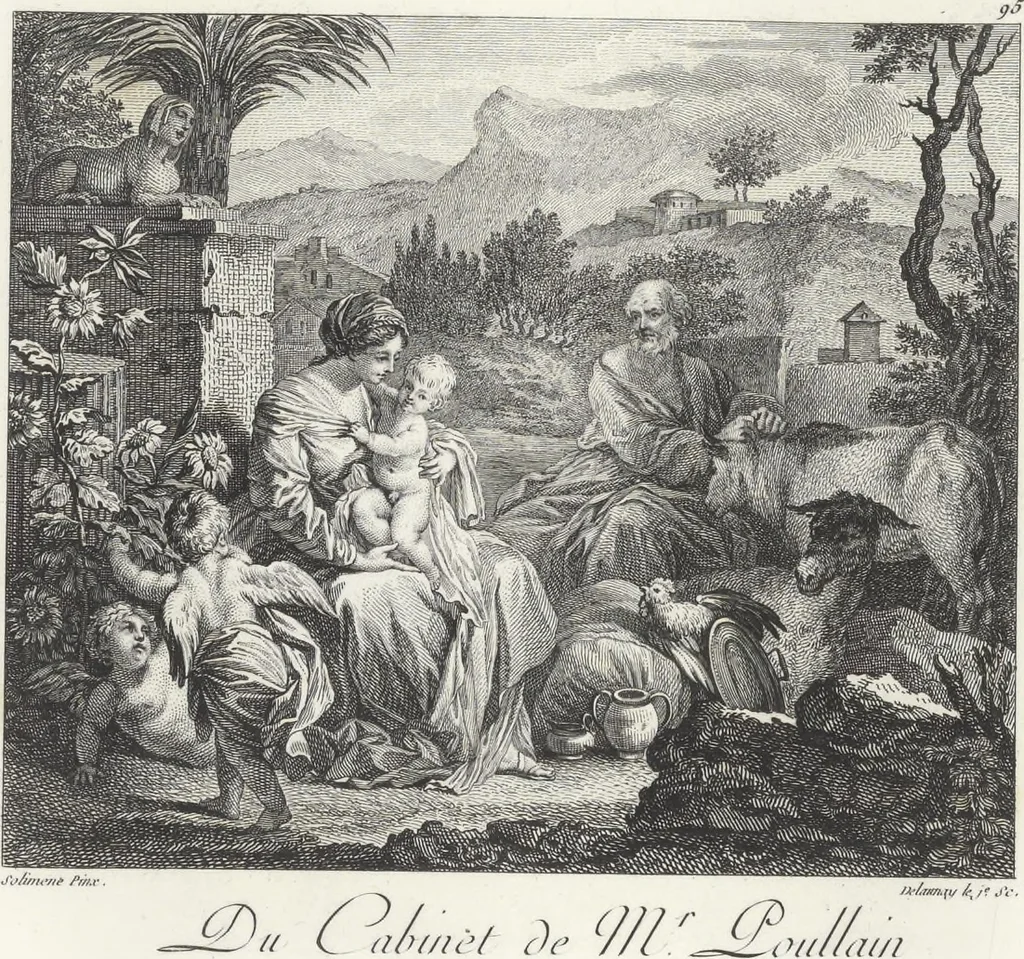 An illustration from Collection de cent-vingt estampes, gravées d'après les tableaux & dessins qui composoient le cabinet de M. Poullain, receveur général des domaines du roi, décédé en 1780 : précédé d'un abrégé historique de la vie des auteurs qui la composent, 1781, leaf 188