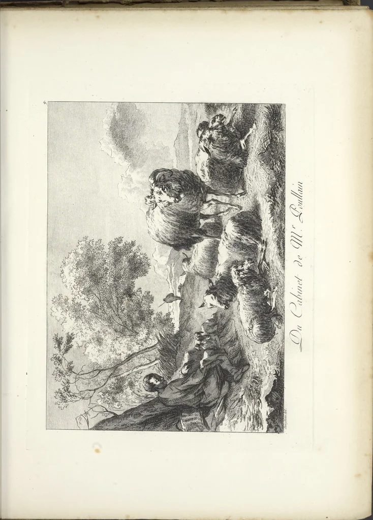 An illustration from Collection de cent-vingt estampes, gravées d'après les tableaux & dessins qui composoient le cabinet de M. Poullain, receveur général des domaines du roi, décédé en 1780 : précédé d'un abrégé historique de la vie des auteurs qui la composent, 1781, leaf 20