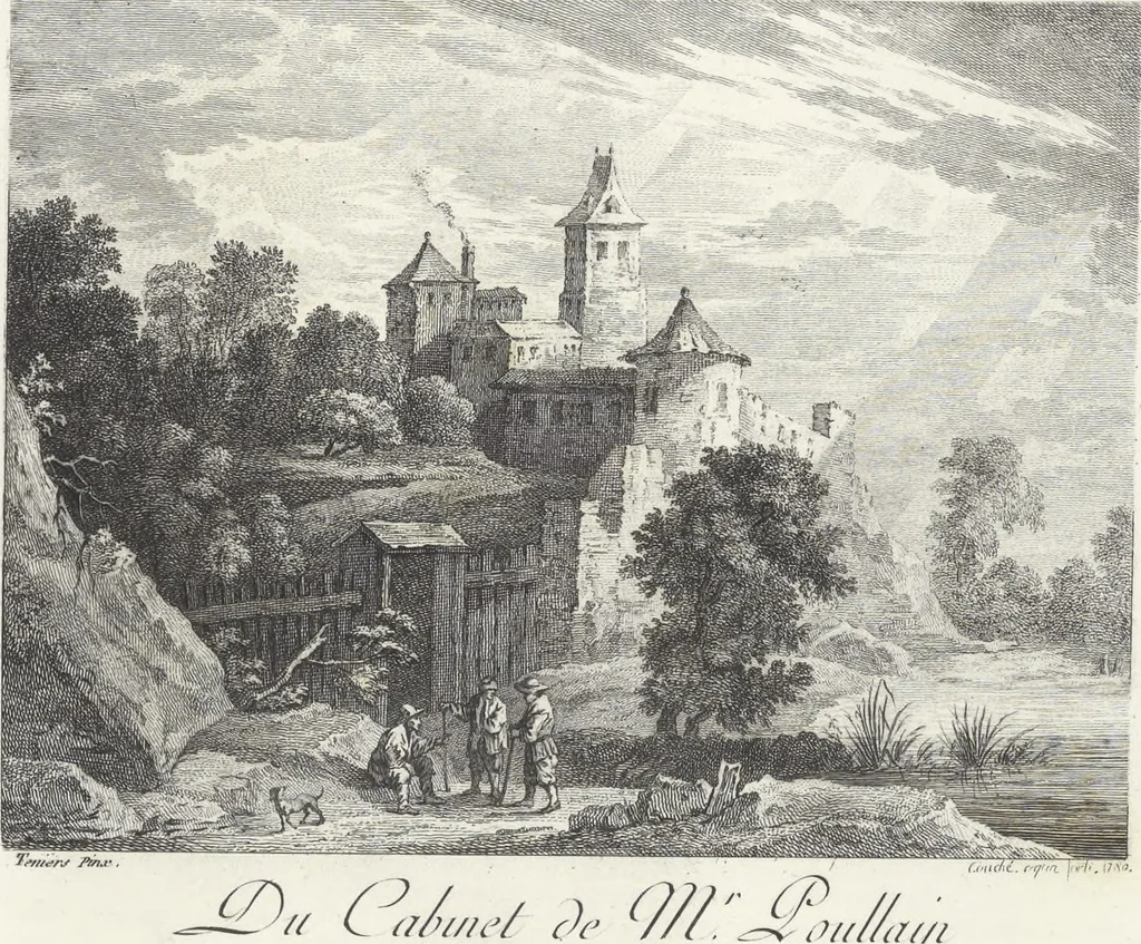 An illustration from Collection de cent-vingt estampes, gravées d'après les tableaux & dessins qui composoient le cabinet de M. Poullain, receveur général des domaines du roi, décédé en 1780 : précédé d'un abrégé historique de la vie des auteurs qui la composent, 1781, leaf 200
