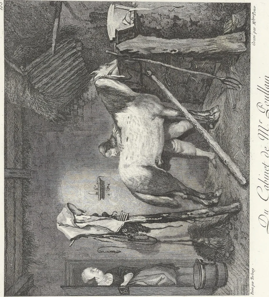 An illustration from Collection de cent-vingt estampes, gravées d'après les tableaux & dessins qui composoient le cabinet de M. Poullain, receveur général des domaines du roi, décédé en 1780 : précédé d'un abrégé historique de la vie des auteurs qui la composent, 1781, leaf 204