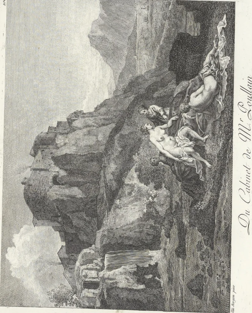 An illustration from Collection de cent-vingt estampes, gravées d'après les tableaux & dessins qui composoient le cabinet de M. Poullain, receveur général des domaines du roi, décédé en 1780 : précédé d'un abrégé historique de la vie des auteurs qui la composent, 1781, leaf 210