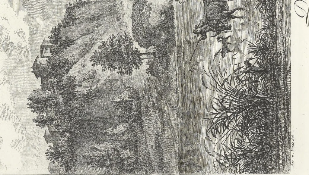 An illustration from Collection de cent-vingt estampes, gravées d'après les tableaux & dessins qui composoient le cabinet de M. Poullain, receveur général des domaines du roi, décédé en 1780 : précédé d'un abrégé historique de la vie des auteurs qui la composent, 1781, leaf 214
