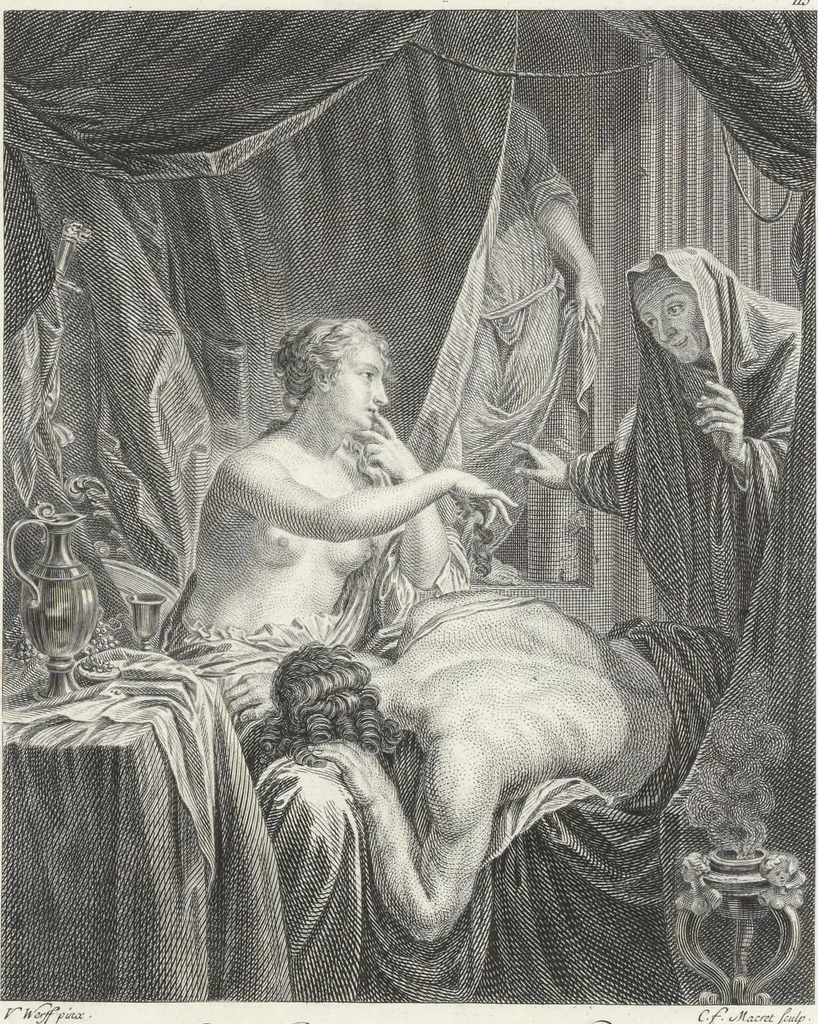 An illustration from Collection de cent-vingt estampes, gravées d'après les tableaux & dessins qui composoient le cabinet de M. Poullain, receveur général des domaines du roi, décédé en 1780 : précédé d'un abrégé historique de la vie des auteurs qui la composent, 1781, leaf 228