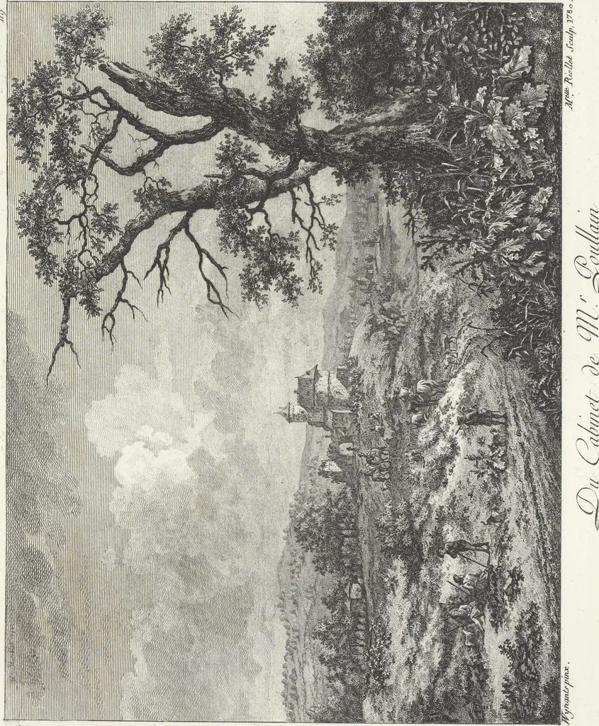 An illustration from Collection de cent-vingt estampes, gravées d'après les tableaux & dessins qui composoient le cabinet de M. Poullain, receveur général des domaines du roi, décédé en 1780 : précédé d'un abrégé historique de la vie des auteurs qui la composent, 1781, leaf 236
