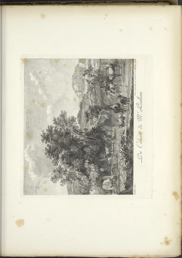 An illustration from Collection de cent-vingt estampes, gravées d'après les tableaux & dessins qui composoient le cabinet de M. Poullain, receveur général des domaines du roi, décédé en 1780 : précédé d'un abrégé historique de la vie des auteurs qui la composent, 1781, leaf 28