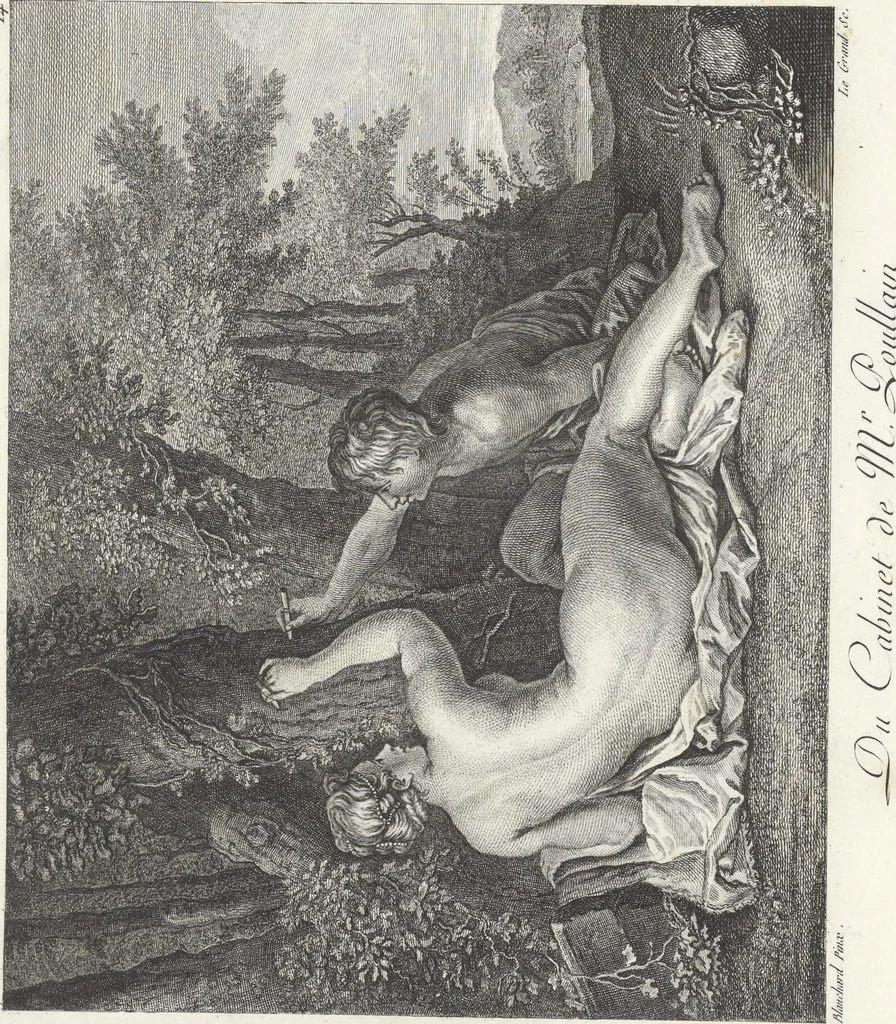 An illustration from Collection de cent-vingt estampes, gravées d'après les tableaux & dessins qui composoient le cabinet de M. Poullain, receveur général des domaines du roi, décédé en 1780 : précédé d'un abrégé historique de la vie des auteurs qui la composent, 1781, leaf 30
