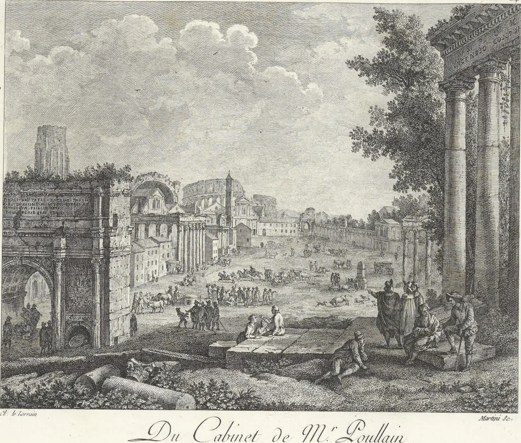 An illustration from Collection de cent-vingt estampes, gravées d'après les tableaux & dessins qui composoient le cabinet de M. Poullain, receveur général des domaines du roi, décédé en 1780 : précédé d'un abrégé historique de la vie des auteurs qui la composent, 1781, leaf 48