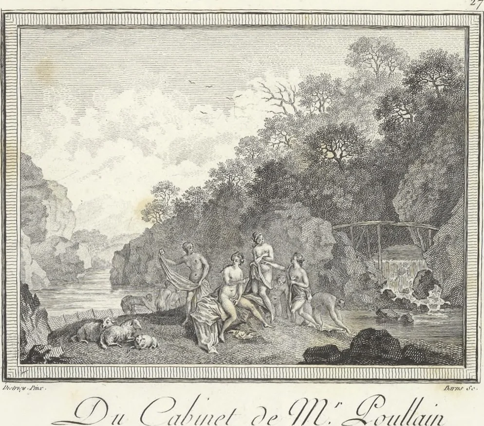 An illustration from Collection de cent-vingt estampes, gravées d'après les tableaux & dessins qui composoient le cabinet de M. Poullain, receveur général des domaines du roi, décédé en 1780 : précédé d'un abrégé historique de la vie des auteurs qui la composent, 1781, leaf 54
