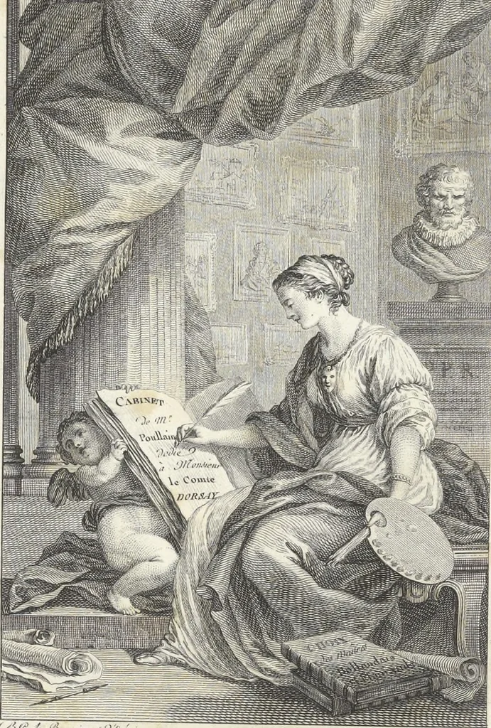 An illustration from Collection de cent-vingt estampes, gravées d'après les tableaux & dessins qui composoient le cabinet de M. Poullain, receveur général des domaines du roi, décédé en 1780 : précédé d'un abrégé historique de la vie des auteurs qui la composent, 1781, leaf 6