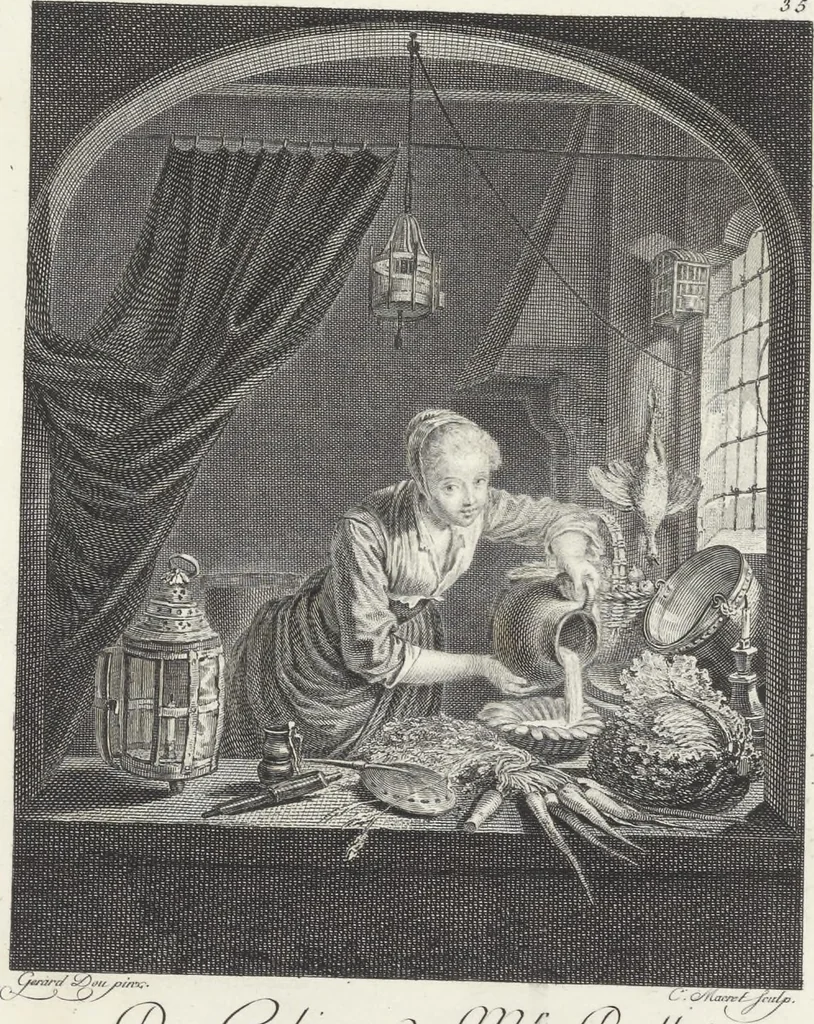 An illustration from Collection de cent-vingt estampes, gravées d'après les tableaux & dessins qui composoient le cabinet de M. Poullain, receveur général des domaines du roi, décédé en 1780 : précédé d'un abrégé historique de la vie des auteurs qui la composent, 1781, leaf 70