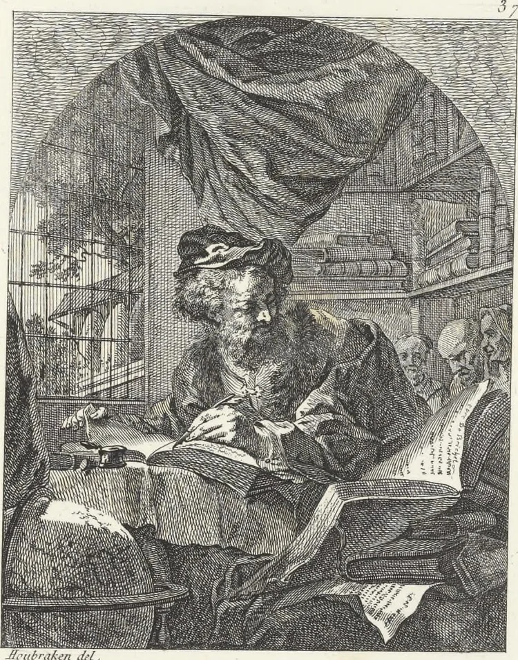 An illustration from Collection de cent-vingt estampes, gravées d'après les tableaux & dessins qui composoient le cabinet de M. Poullain, receveur général des domaines du roi, décédé en 1780 : précédé d'un abrégé historique de la vie des auteurs qui la composent, 1781, leaf 74