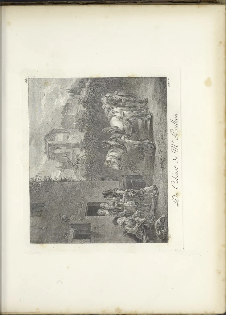 An illustration from Collection de cent-vingt estampes, gravées d'après les tableaux & dessins qui composoient le cabinet de M. Poullain, receveur général des domaines du roi, décédé en 1780 : précédé d'un abrégé historique de la vie des auteurs qui la composent, 1781, leaf 76
