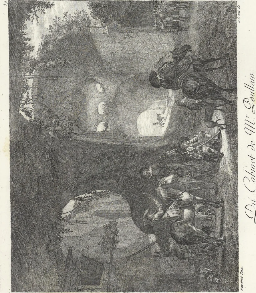 An illustration from Collection de cent-vingt estampes, gravées d'après les tableaux & dessins qui composoient le cabinet de M. Poullain, receveur général des domaines du roi, décédé en 1780 : précédé d'un abrégé historique de la vie des auteurs qui la composent, 1781, leaf 78
