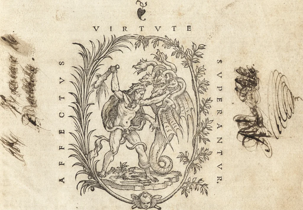 An illustration from Descrittione di tvtta Italia ... nella quale si contiene il sito di essa, l'origine, & le signorie della città, & delle castella, co i nomi antichi & moderni i costumi de populi, le condicioni de paesi, et piv gli hvomini famosi che l'hanno illustrata, i monti, i laghi, i fiumi, le fontane, i bagni, le minere, con tutti l'opre marauigliose in lei dalla natura prodotte, 1550, leaf 6