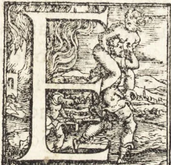 An illustration from Descrittione di tvtta Italia ... nella quale si contiene il sito di essa, l'origine, & le signorie della città, & delle castella, co i nomi antichi & moderni i costumi de populi, le condicioni de paesi, et piv gli hvomini famosi che l'hanno illustrata, i monti, i laghi, i fiumi, le fontane, i bagni, le minere, con tutti l'opre marauigliose in lei dalla natura prodotte, 1550, leaf 8