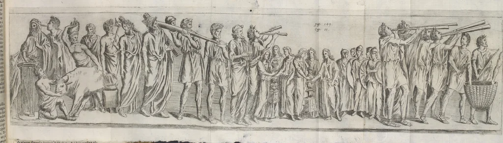 An illustration from De profanis et sacris veteribus ritibus, 1644, leaf 206