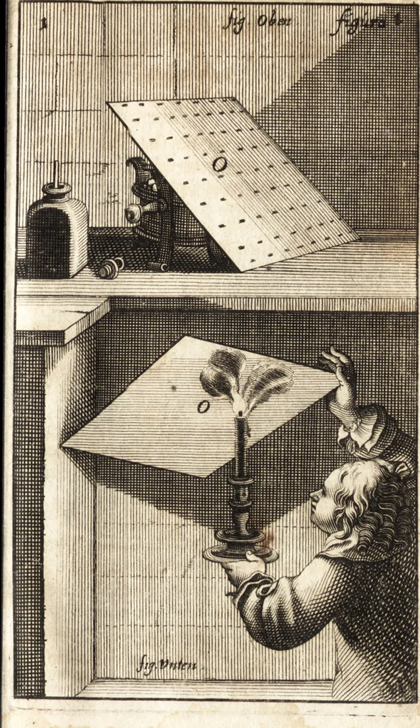 An illustration from Kunstbüchlein handelt von der Radier- und Etzkunst : wie man nemlich mit Scheidwasser in Kupffer etzen, das Scheid- oder Etzwasser, wie auch den harten und weichen Etzgrund machen solle : beneben kurtzer Beschreibung wie man die Kupffer-Platten abdrucken ..., 1652, leaf 42