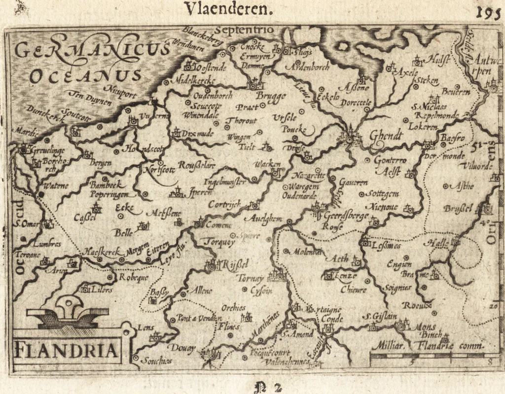 An illustration from Hand-boeck, of Cort begrijp der caerten ende beschryvinghen van alle landen des werelds, 1609, leaf 212