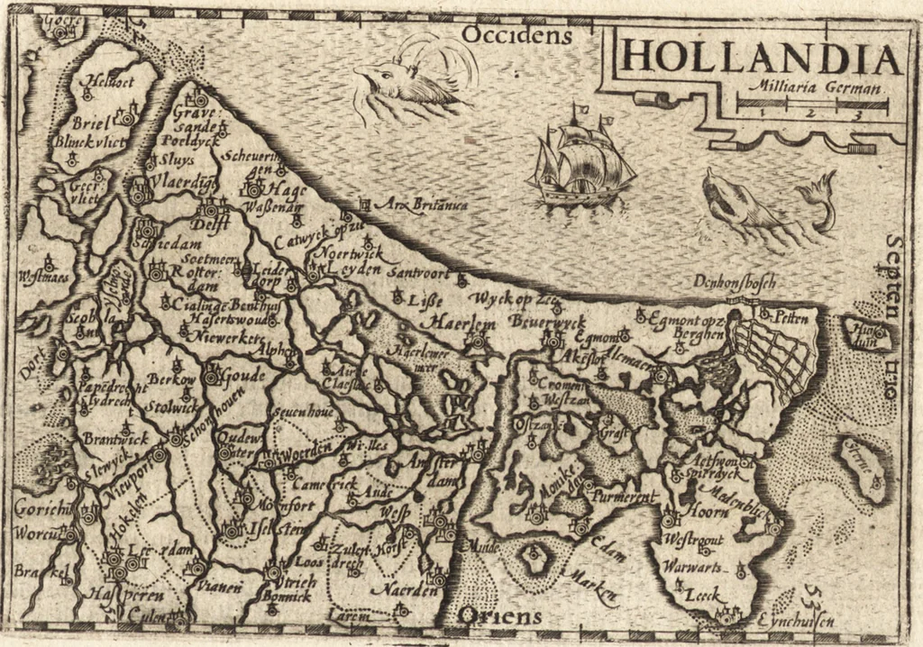 An illustration from Hand-boeck, of Cort begrijp der caerten ende beschryvinghen van alle landen des werelds, 1609, leaf 238