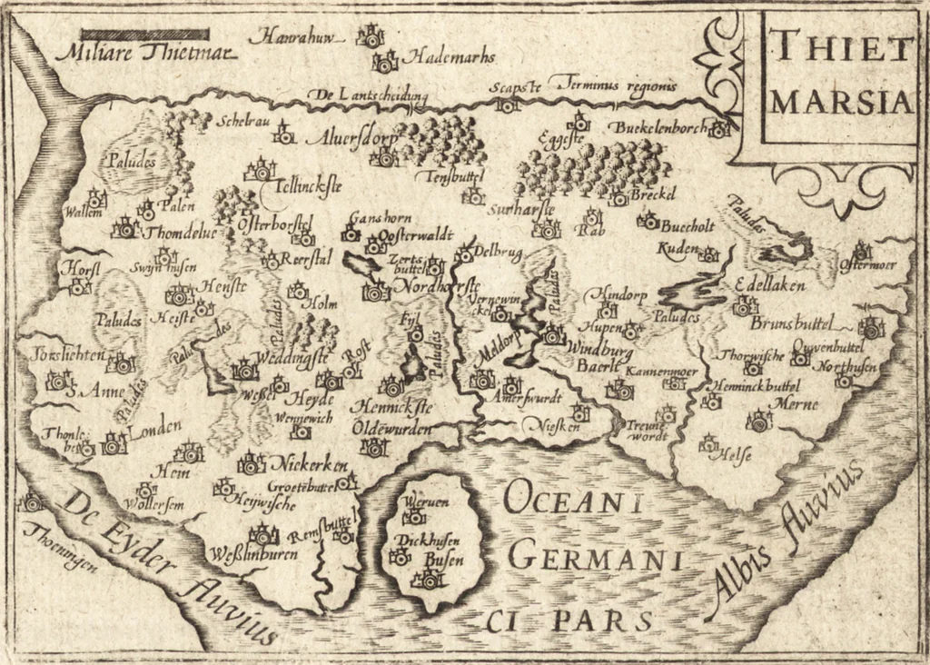 An illustration from Hand-boeck, of Cort begrijp der caerten ende beschryvinghen van alle landen des werelds, 1609, leaf 296