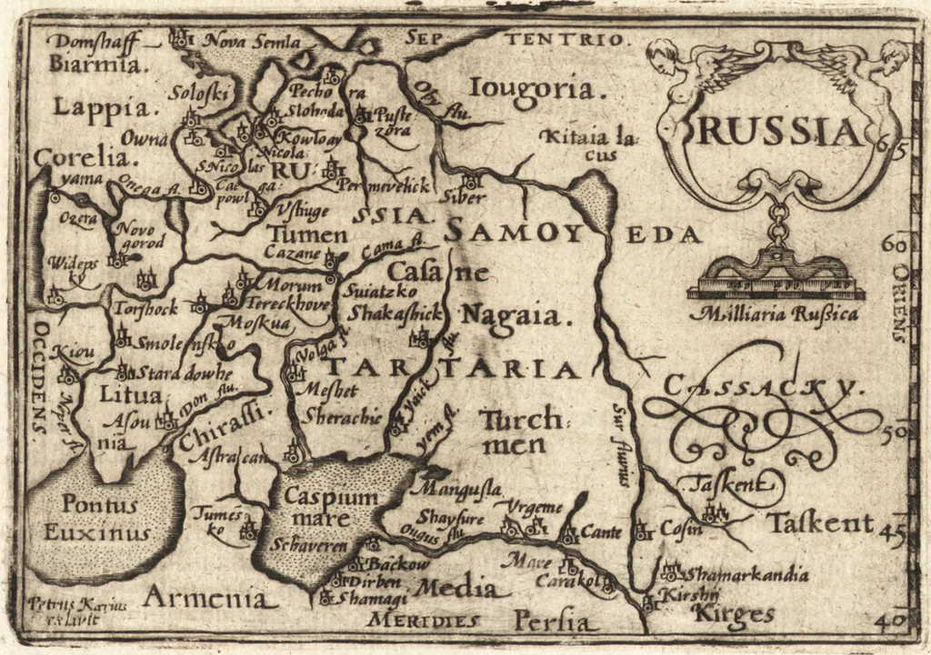An illustration from Hand-boeck, of Cort begrijp der caerten ende beschryvinghen van alle landen des werelds, 1609, leaf 328