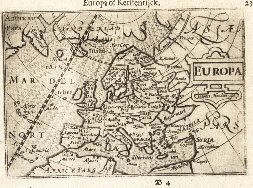 An illustration from Hand-boeck, of Cort begrijp der caerten ende beschryvinghen van alle landen des werelds, 1609, leaf 40