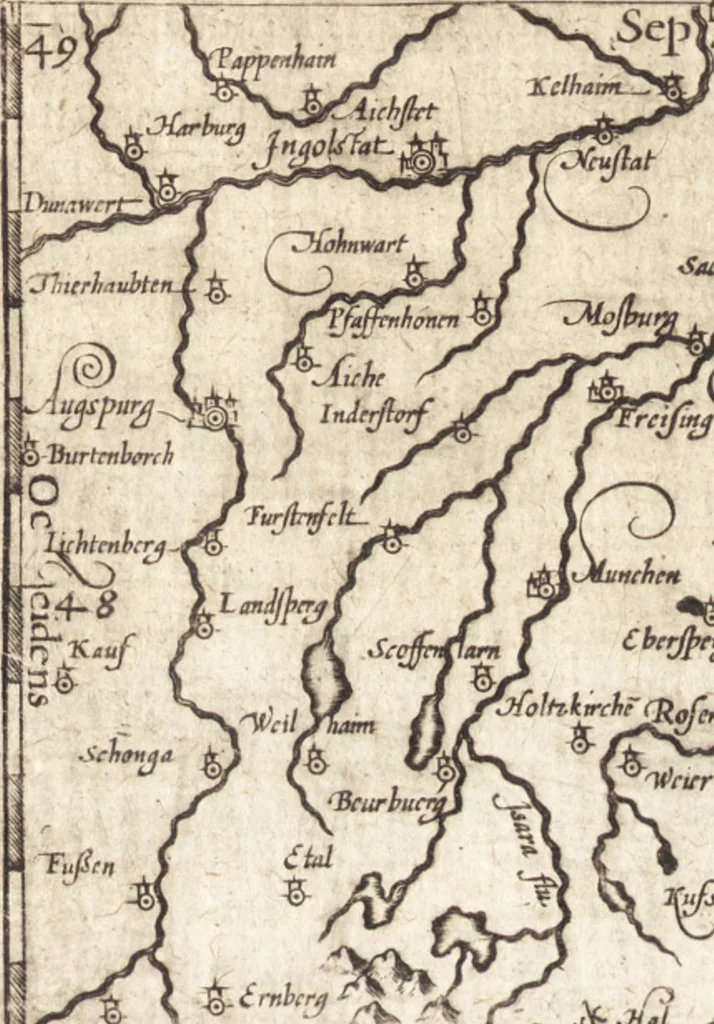 An illustration from Hand-boeck, of Cort begrijp der caerten ende beschryvinghen van alle landen des werelds, 1609, leaf 412