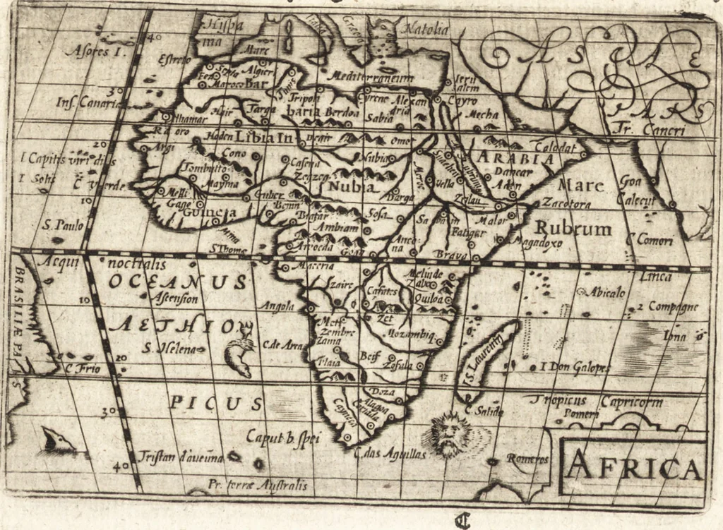 An illustration from Hand-boeck, of Cort begrijp der caerten ende beschryvinghen van alle landen des werelds, 1609, leaf 50