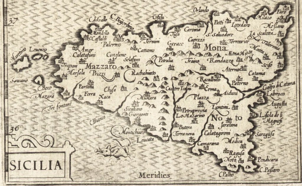 An illustration from Hand-boeck, of Cort begrijp der caerten ende beschryvinghen van alle landen des werelds, 1609, leaf 526