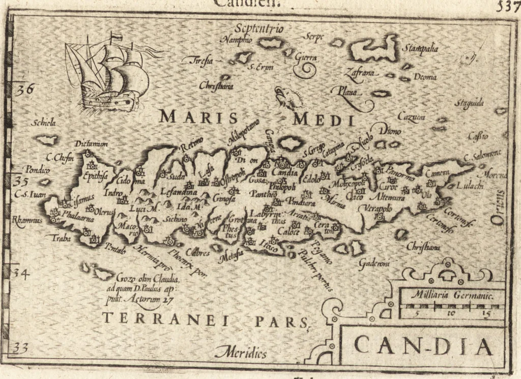 An illustration from Hand-boeck, of Cort begrijp der caerten ende beschryvinghen van alle landen des werelds, 1609, leaf 554